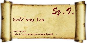 Szávay Iza névjegykártya